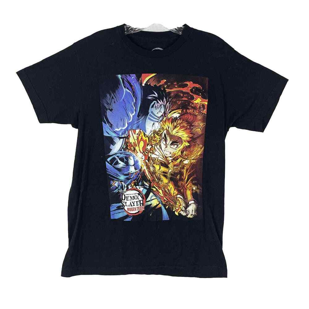 Demon Slayer Shirt Mens M‎ Black Short Sleeve Mugan Train Anime Tee Nerdcore